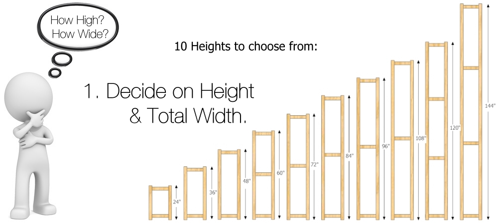 Step 1: Choose your 15 inch deep starter frame from available sizes